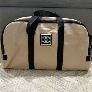GWP CHANEL Beige and Black Logo Duffle Bag